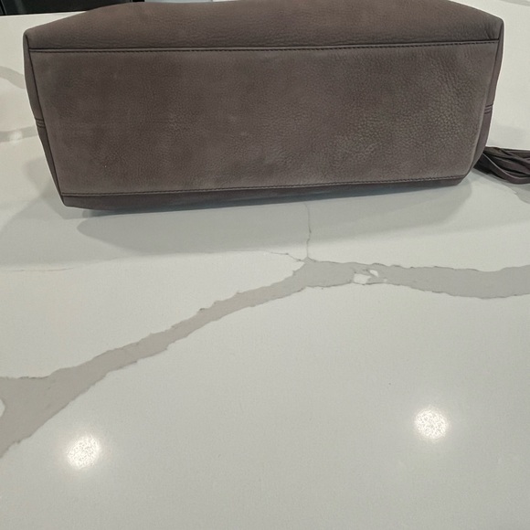 Classic Gucci Suede Leather Soho Medium in Taupe color. - Picture 9 of 16